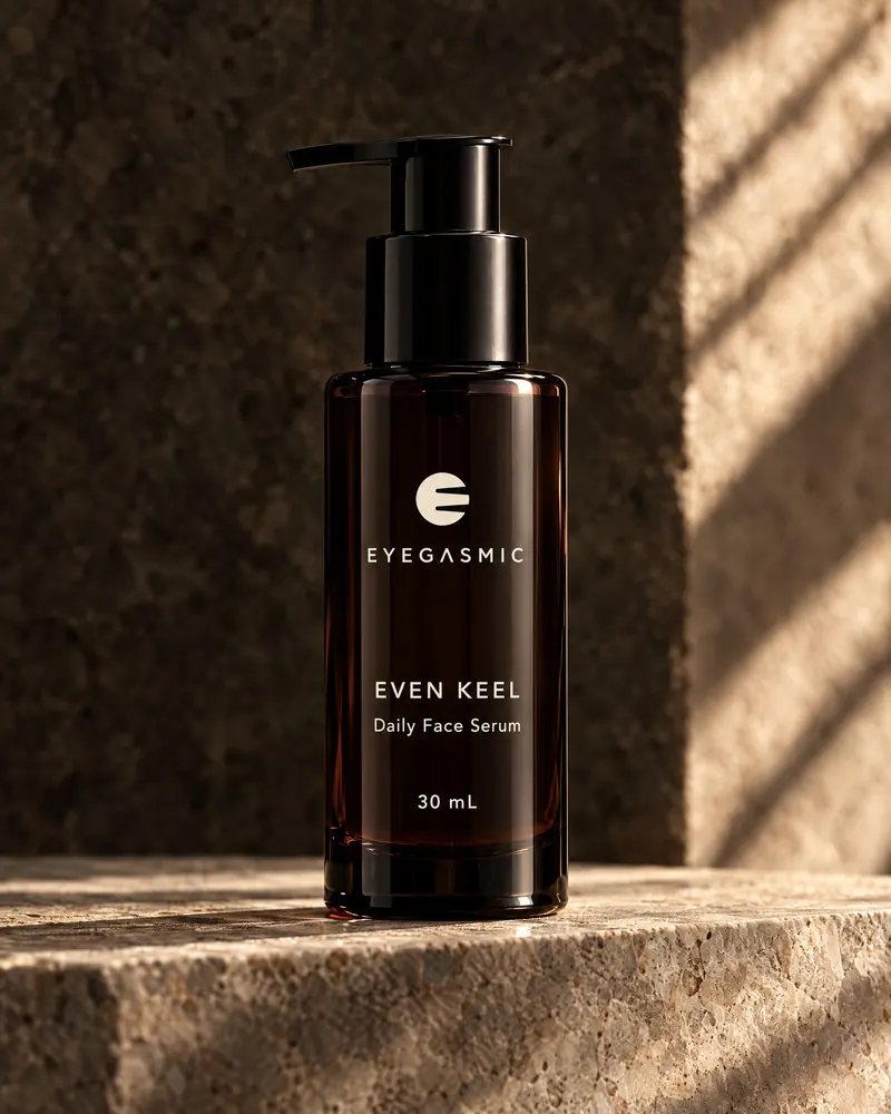 Concept render: Even Keel, Daily Face Serum, from EYEGASMIC FACE.