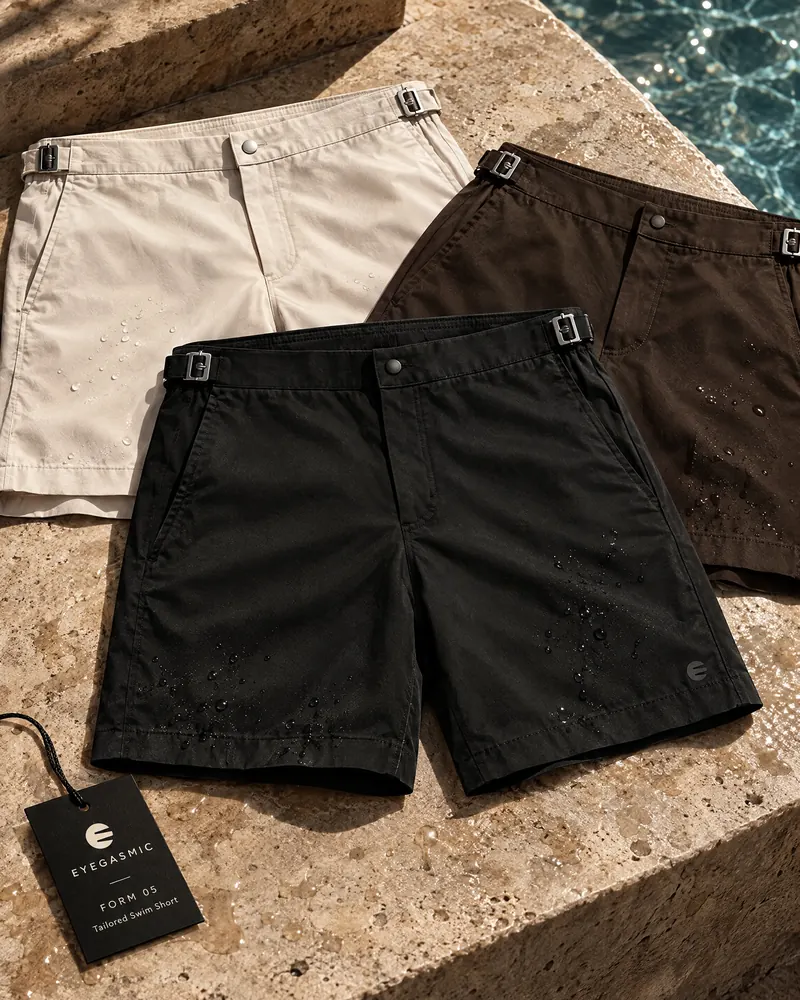 Concept render: FORM 05, Tailored Swim Short, from EYEGASMIC FORM.